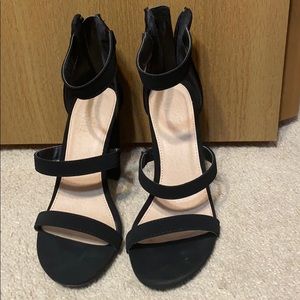 Black strappy heels